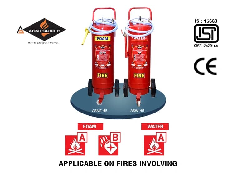 Water & Foam Trolley Mounted Fire Extinguishers